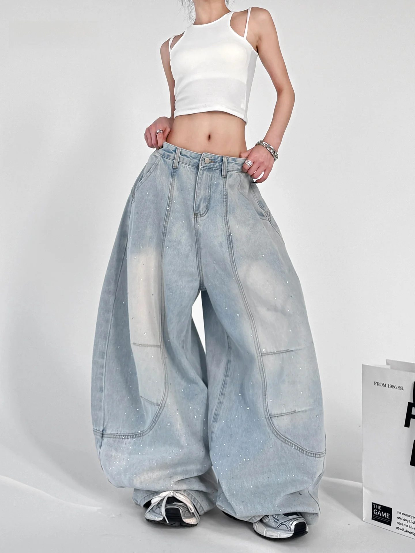 Cool High Waist Wide Leg Jeans Women's Spring Summer New Style Loose Long Pants Knife Washed Denim Cotton Stretch Fabric
Cool High Waist Wide Leg Jeans Women's Spring Summer New Style Loose Long Pants Knife Washed Denim Cotton Stretch Fabric