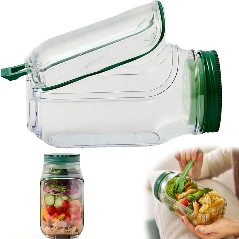 1pc Leakproof Salad Box Plastic Salad Container with Side-opening Cover Portable Breakfast Fruit Storage Box for Home Office
1pc Leakproof Salad Box Plastic Salad Container with Side-opening Cover Portable Breakfast Fruit Storage Box for Home Office