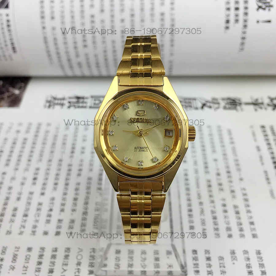 Seagull Brand Yellow Case Diamond Yellow Dial Single Calendar Automatic Mechanical Women’s Watch 26mm
Seagull Brand Yellow Case Diamond Yellow Dial Single Calendar Automatic Mechanical Women’s Watch 26mm