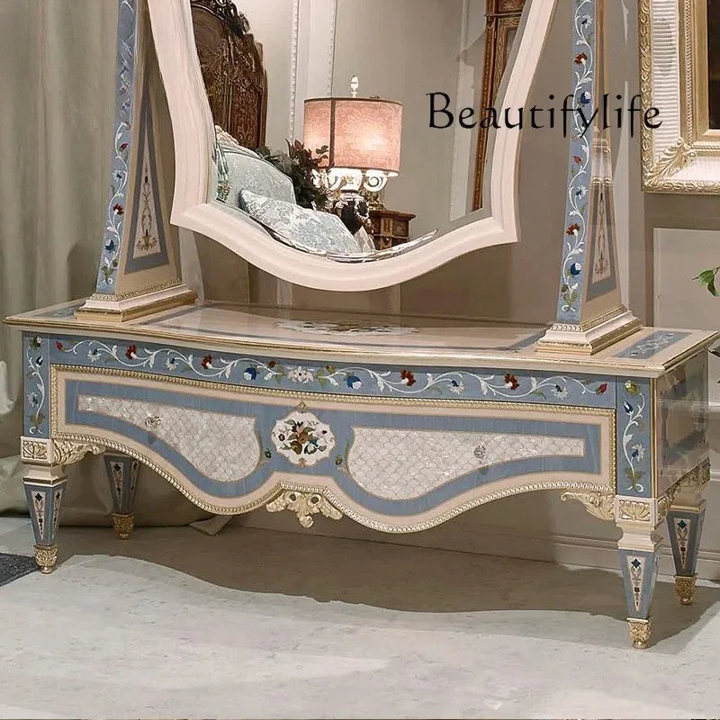 yj5 Specchio da toeletta di lusso europeo parquet Camera da letto francese specchio a figura intera con fiore intagliato in legn
yj5 Specchio da toeletta di lusso europeo parquet Camera da letto francese specchio a figura intera con fiore intagliato in legn