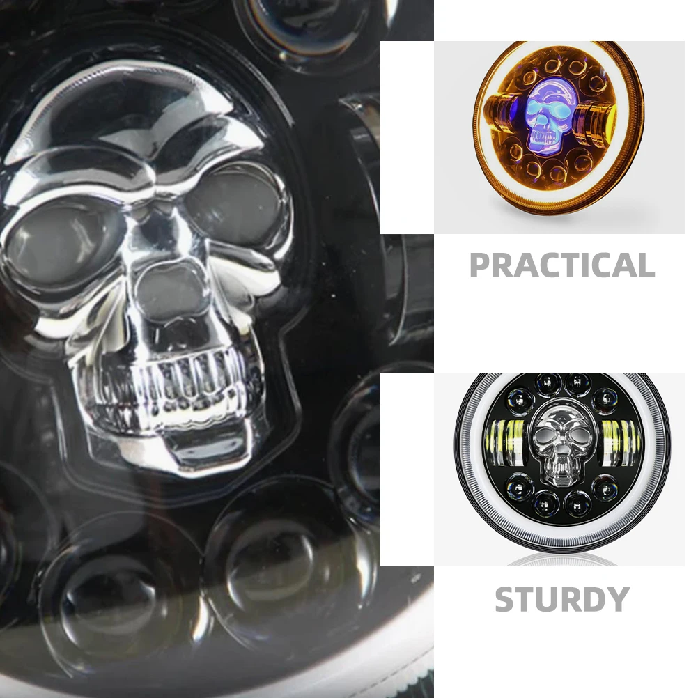 7 Inch 60W Skull LED Headlights Black Round Motorcycle Off-road Modification Lights Compatible Various Models ABS Aluminum
7 Inch 60W Skull LED Headlights Black Round Motorcycle Off-road Modification Lights Compatible Various Models ABS Aluminum