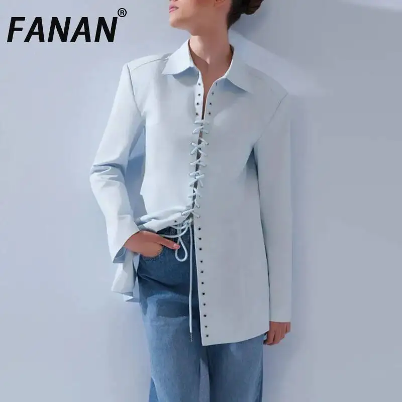 Модные дизайнерские рубашки FANAN с завязками для женщин, элегантные свободные блузки с отложным воротником и длинным рукавом, женские топы, новинка лета 2026
Модные дизайнерские рубашки FANAN с завязками для женщин, элегантные свободные блузки с отложным воротником и длинным рукавом, женские топы, новинка лета 2026
