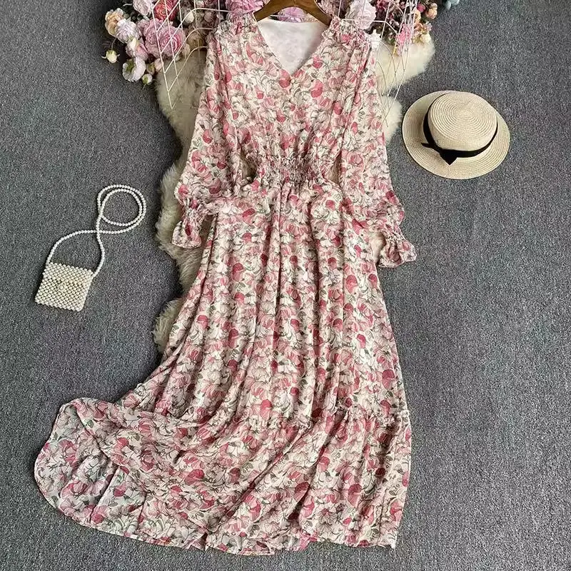 Floral Dress For Women 2023 Autumn Fashion V-Neck Long Sleeve Elegant Slim Maxi Dresses Z2383
Floral Dress For Women 2023 Autumn Fashion V-Neck Long Sleeve Elegant Slim Maxi Dresses Z2383