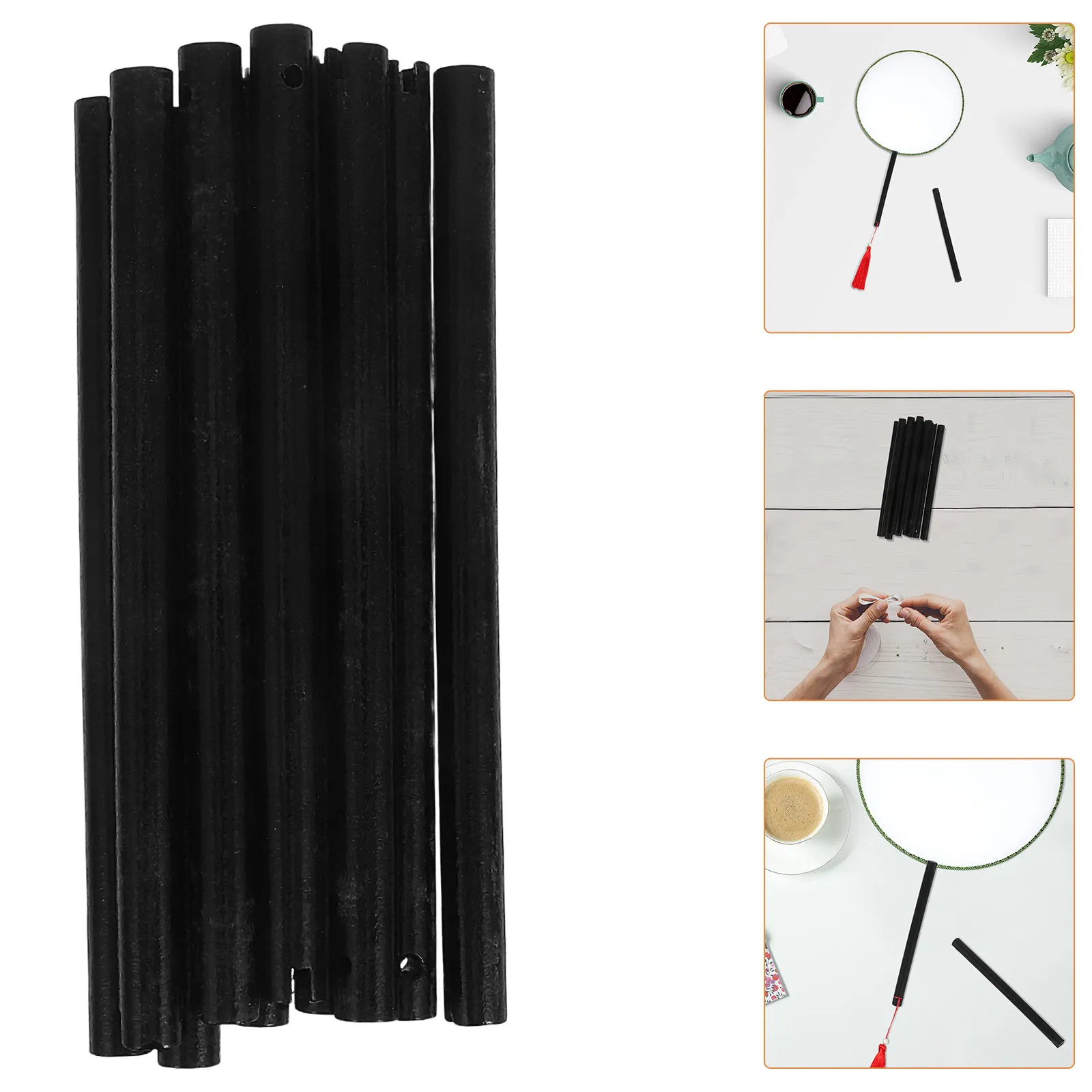 10Pcs Fan Wood Handles Black Craft Sticks for DIY Handheld Fan Making Replacement Parts Elegant Chinese Cultural Design Wooden
10Pcs Fan Wood Handles Black Craft Sticks for DIY Handheld Fan Making Replacement Parts Elegant Chinese Cultural Design Wooden