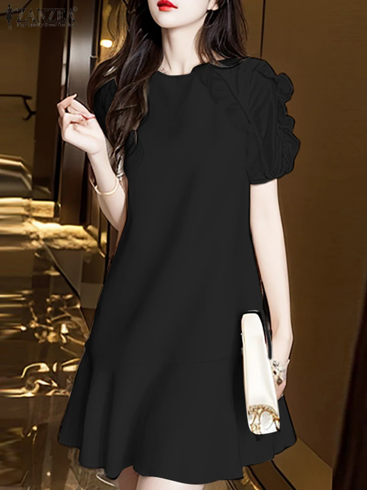 2025 ZANZEA Fashion Summer Sundress Women Elegant Party Work Dress Stylish Short Sleeve Ruffles Vestidos Solid Knee Length Robe
2025 ZANZEA Fashion Summer Sundress Women Elegant Party Work Dress Stylish Short Sleeve Ruffles Vestidos Solid Knee Length Robe