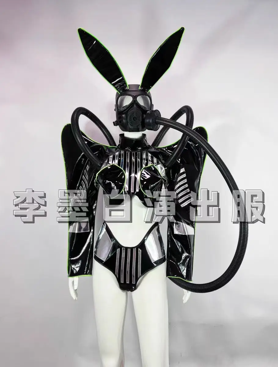 New Gas Mask Leather Rabbit Technology Alien Sexy Set Bar Nightclub Singer Dance Team Performance Clothing Party Theme Show
New Gas Mask Leather Rabbit Technology Alien Sexy Set Bar Nightclub Singer Dance Team Performance Clothing Party Theme Show