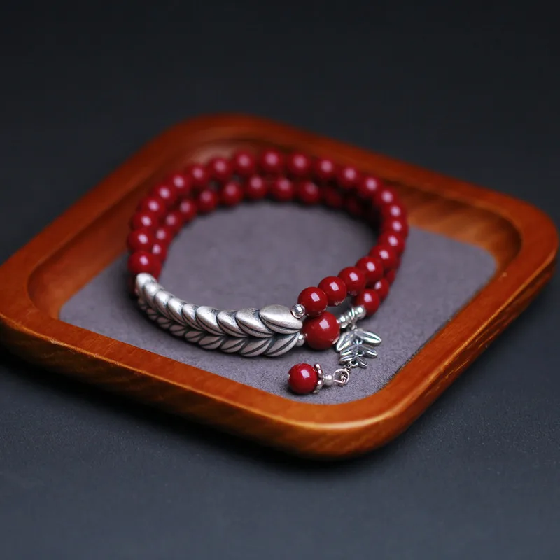 Natural Cinnabar Panicle Safety Bracelet with 925 Silver Accessories Fashionable Simple Atmospheric Men's and Women's Jewelry
Natural Cinnabar Panicle Safety Bracelet with 925 Silver Accessories Fashionable Simple Atmospheric Men's and Women's Jewelry