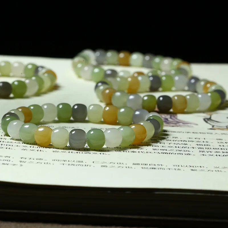 Hetian Jade Multi-Treasure Men And Women, Colorful Style Beads, Old Material 7X8MM Bracelet
Hetian Jade Multi-Treasure Men And Women, Colorful Style Beads, Old Material 7X8MM Bracelet