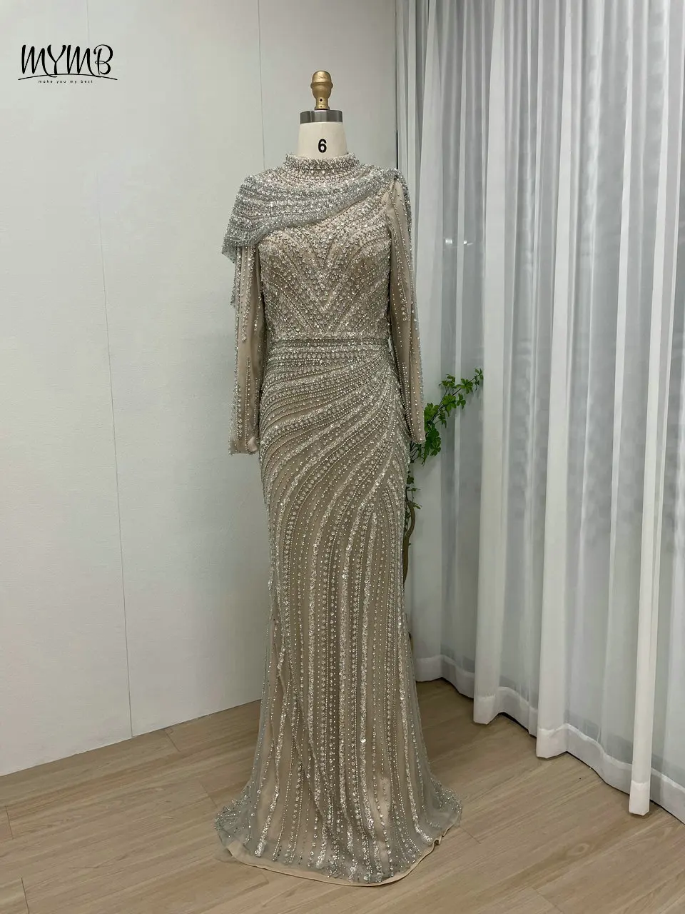 MYMB 2024 Luxury Beaded Long Sleeves Muslim Evening Gown for Wedding Party Dubai Modest High Neck Mermaid Formal Occasion Dress
MYMB 2024 Luxury Beaded Long Sleeves Muslim Evening Gown for Wedding Party Dubai Modest High Neck Mermaid Formal Occasion Dress