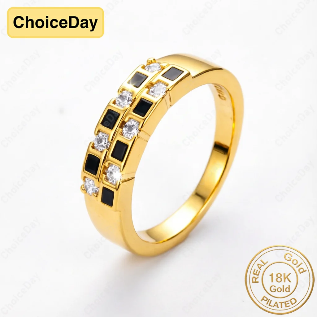 18K Gold Plated Exquisite Black and White Zircon Ring - Stylish Engagement Party Gift Jewelry for Men and Women
18K Gold Plated Exquisite Black and White Zircon Ring - Stylish Engagement Party Gift Jewelry for Men and Women