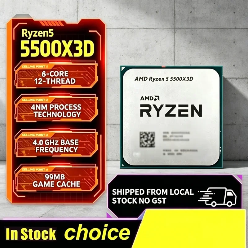 Rutilant AMD Ryzen5 5500X3D 3GHz 6C12T CPU with 96M Cache AM4 Socket Supports DDR4 Memory Heat Exchanger Not Included
Rutilant AMD Ryzen5 5500X3D 3GHz 6C12T CPU with 96M Cache AM4 Socket Supports DDR4 Memory Heat Exchanger Not Included