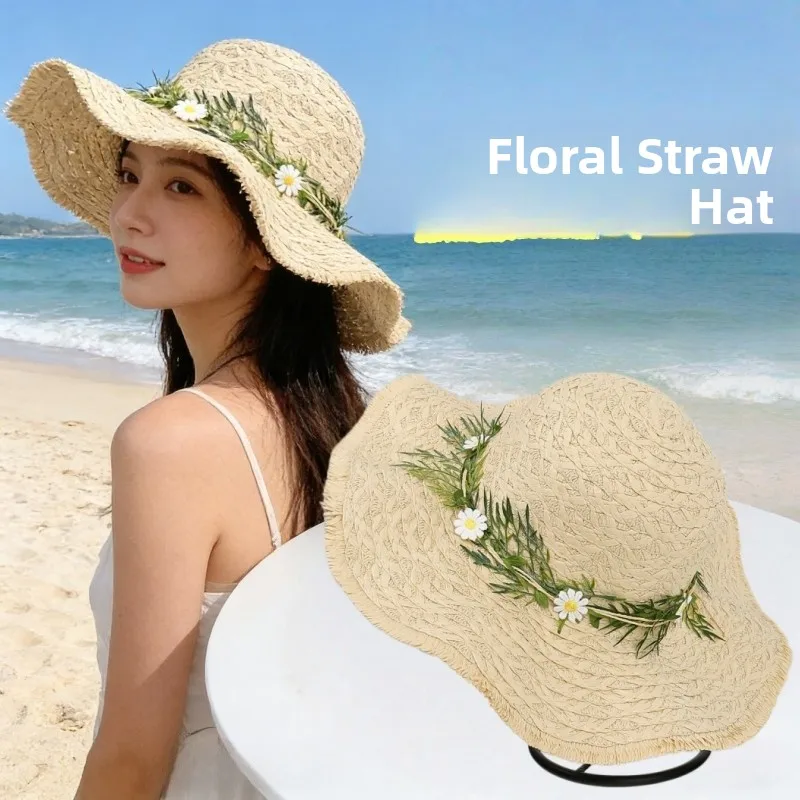 Women's Straw Hat Summer Beach Vacation Large Brim Sun Protection Countryside Style Floral Ring Hat Fashionable plus Size
Women's Straw Hat Summer Beach Vacation Large Brim Sun Protection Countryside Style Floral Ring Hat Fashionable plus Size
