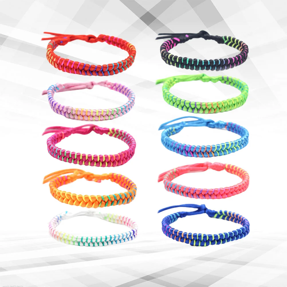 10pcs Mixed Color Hand-woven Unisex Bracelet Stylish Wrist Chain Rope for Man Woman woven bracelet hand-woven bracelet
10pcs Mixed Color Hand-woven Unisex Bracelet Stylish Wrist Chain Rope for Man Woman woven bracelet hand-woven bracelet