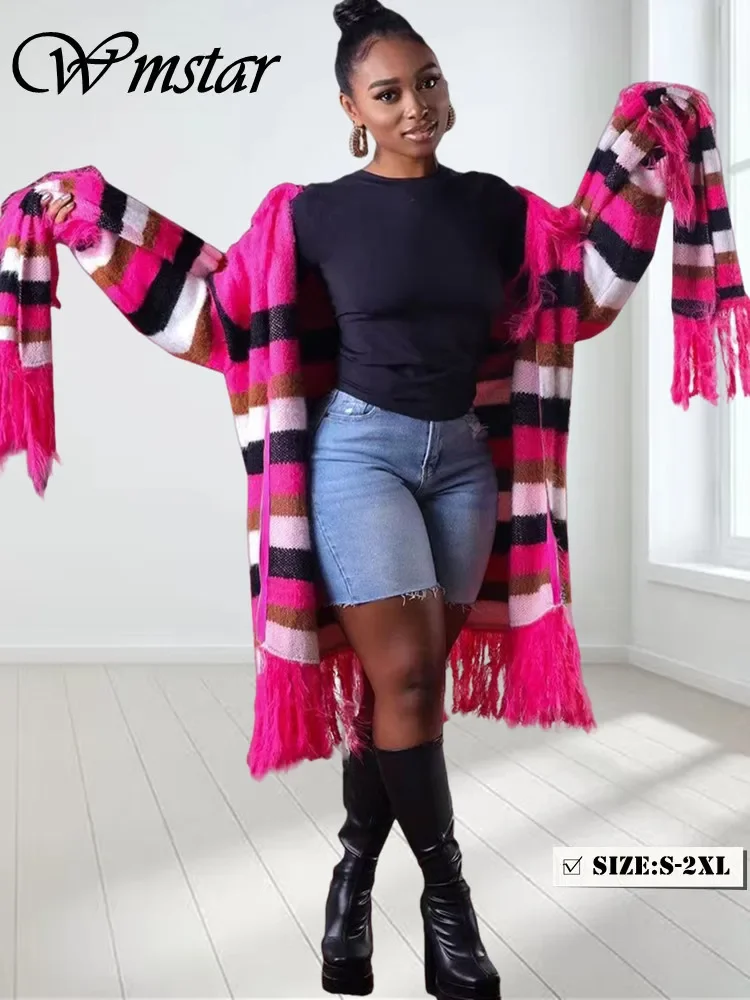 Wmstar Women Long Coat Winter Clothes Striped Fashion Warm Loose Street Outwear New Style Tops Wholesale Dropshipping with Scarf
Wmstar Women Long Coat Winter Clothes Striped Fashion Warm Loose Street Outwear New Style Tops Wholesale Dropshipping with Scarf