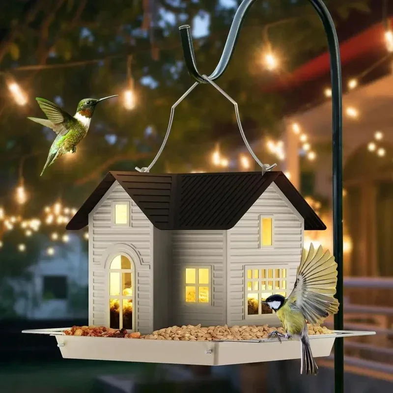 Solar Durable Outdoor Birds Feeder Lantern Weather-Proof Hanging Metal Feeding House Charming Solar-Powered Bird Feeder
Solar Durable Outdoor Birds Feeder Lantern Weather-Proof Hanging Metal Feeding House Charming Solar-Powered Bird Feeder