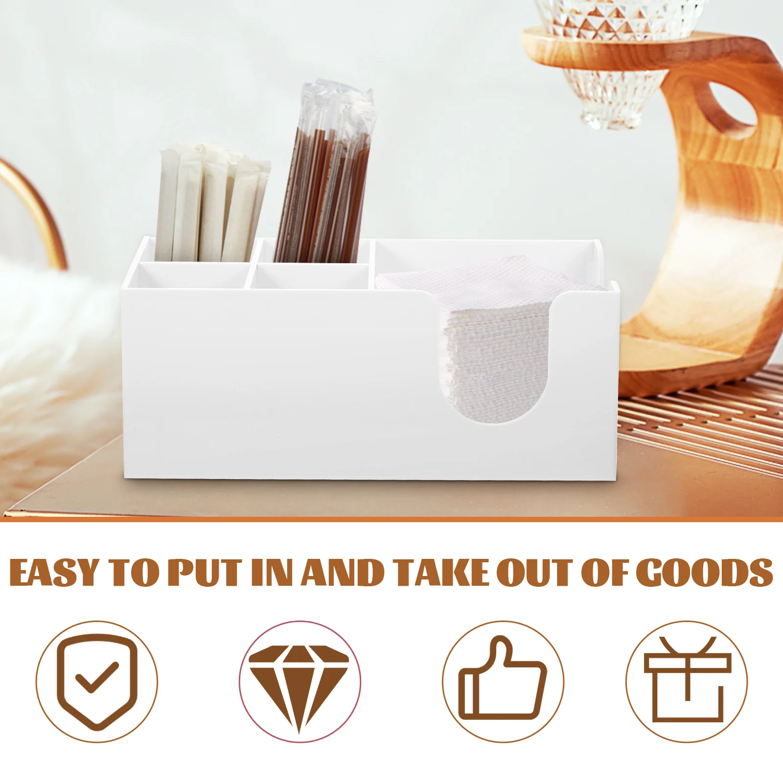 Акриловый органайзер для кофейной станции, полка для салфеток, держатель для сахарных пакетов, чайная пакетика, настольная кофейная сумка для хранения, домашний декор, длительный срок службы
Акриловый органайзер для кофейной станции, полка для салфеток, держатель для сахарных пакетов, чайная пакетика, настольная кофейная сумка для хранения, домашний декор, длительный срок службы