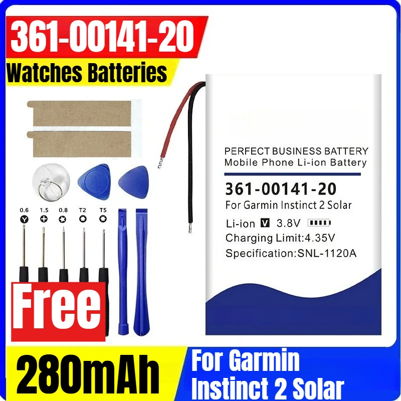 3.8V 280mAh 361-00141-20 Watches Batteries for Garmin Instinct 2 Solar
3.8V 280mAh 361-00141-20 Watches Batteries for Garmin Instinct 2 Solar
