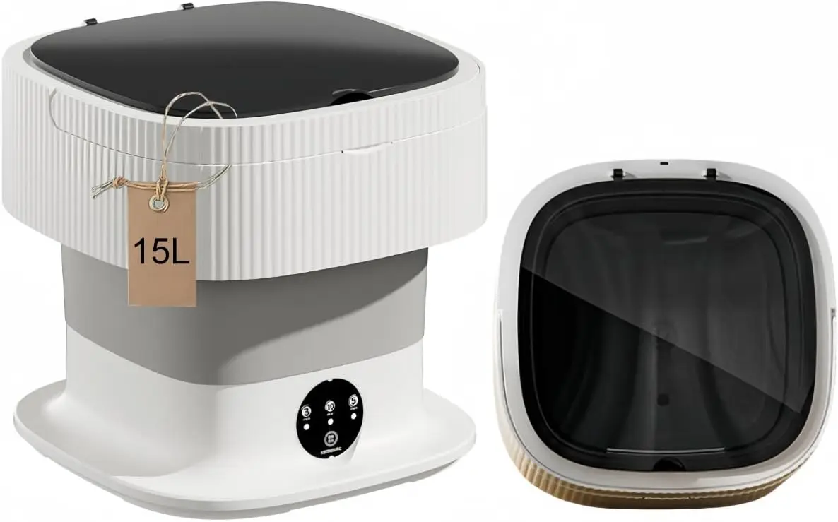 Portable Washing Machine, Mini Washer 15L High Capacity with 3 Modes Deep Cleaning for Underwear Washing Machine for Apartments
Portable Washing Machine, Mini Washer 15L High Capacity with 3 Modes Deep Cleaning for Underwear Washing Machine for Apartments