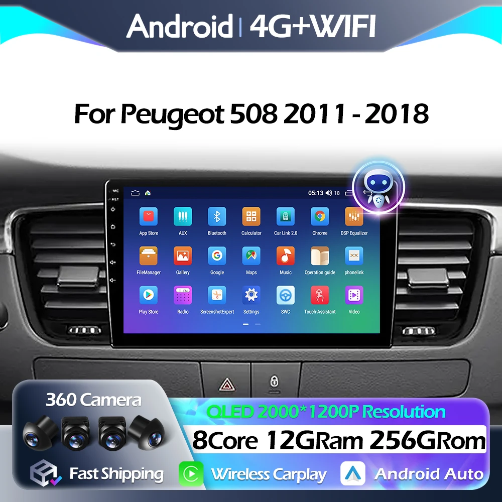 QLED For Peugeot 508 2011 - 2018 Car Radio Multimedia Video Player Navigation GPS Android Auto Carplay WIFI BT
QLED For Peugeot 508 2011 - 2018 Car Radio Multimedia Video Player Navigation GPS Android Auto Carplay WIFI BT
