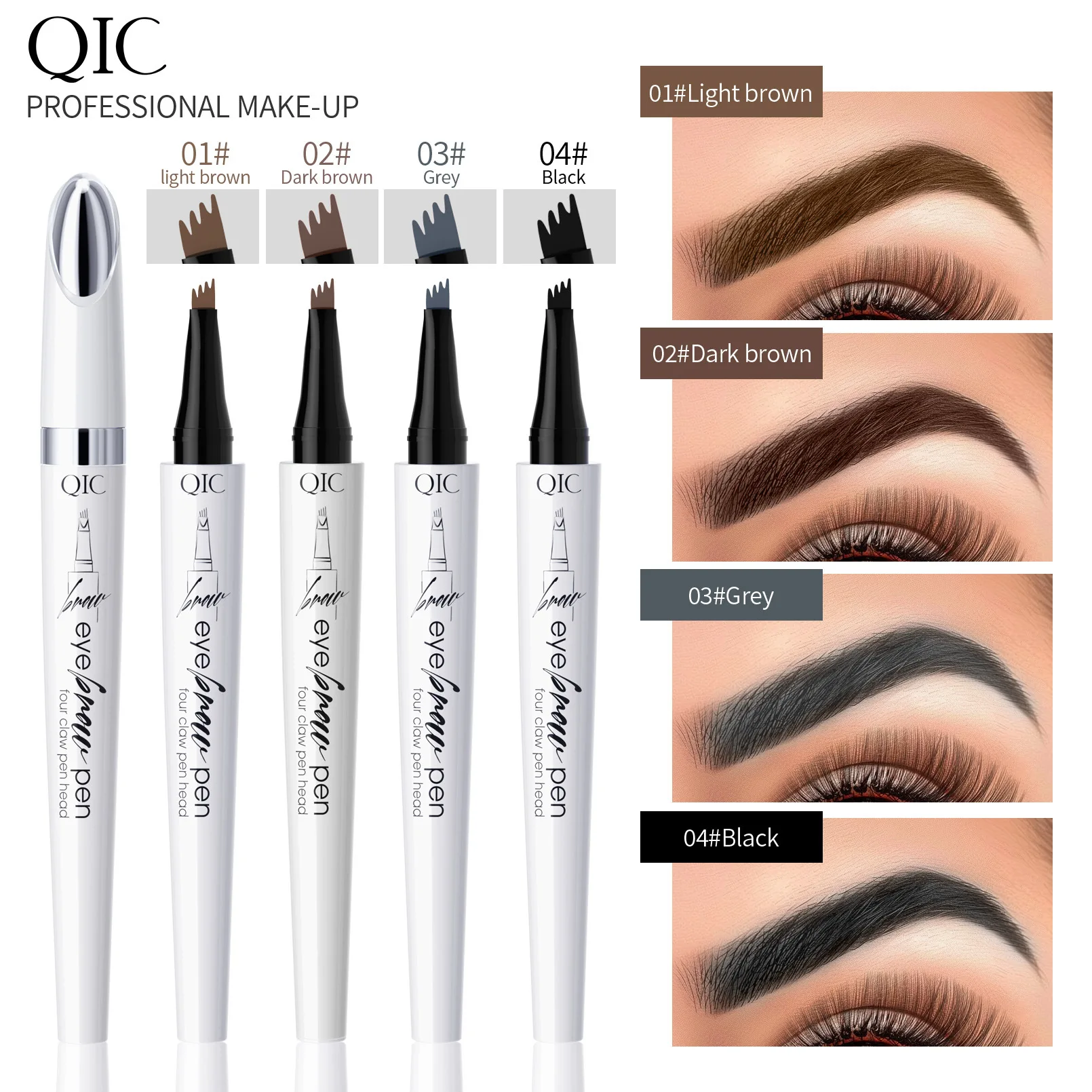 4 Fork Waterproof Sweat Proof Eyebrow Pencil Eyebrows Fully Managed Hot Sale Liquid No Smudge Long Wear for Fluffy Natural Brow
4 Fork Waterproof Sweat Proof Eyebrow Pencil Eyebrows Fully Managed Hot Sale Liquid No Smudge Long Wear for Fluffy Natural Brow