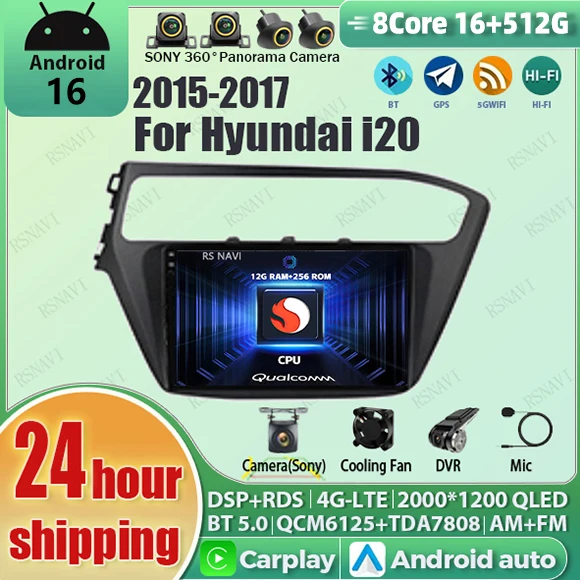 Android16 Car Radio For Hyundai I20 2018 2019 Navigation GPS Multimedia Video Player Stereo wireless Carplay Auto WIFI+4G DSP BT
Android16 Car Radio For Hyundai I20 2018 2019 Navigation GPS Multimedia Video Player Stereo wireless Carplay Auto WIFI+4G DSP BT