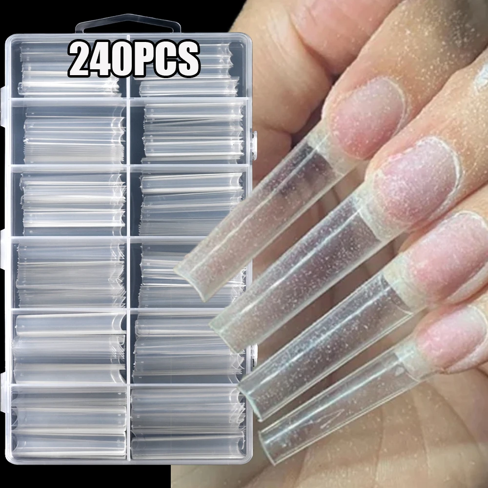 240pcs/box 3XL Extra Long Coffin&Square Clear Fake Nails 46.9-55.5mm Half Cover Clear Nail Tips 12-Sizes Clear Extension Tips
240pcs/box 3XL Extra Long Coffin&Square Clear Fake Nails 46.9-55.5mm Half Cover Clear Nail Tips 12-Sizes Clear Extension Tips