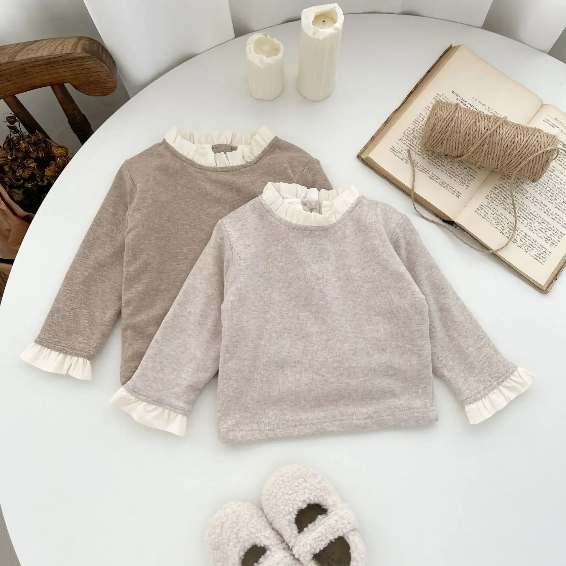 Infant Lace Collar Long Sleeve Bottoming Shirt Winter Double Layer Fleece-lined
Infant Lace Collar Long Sleeve Bottoming Shirt Winter Double Layer Fleece-lined