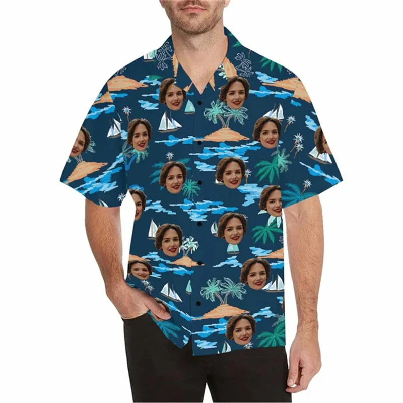Personality Custom Face Photo Hawaiian Shirts For Men Clothing 3D Print Hawaii Beach Shirt Y2k Top Vintage Clothes Lapel Blouse
Personality Custom Face Photo Hawaiian Shirts For Men Clothing 3D Print Hawaii Beach Shirt Y2k Top Vintage Clothes Lapel Blouse