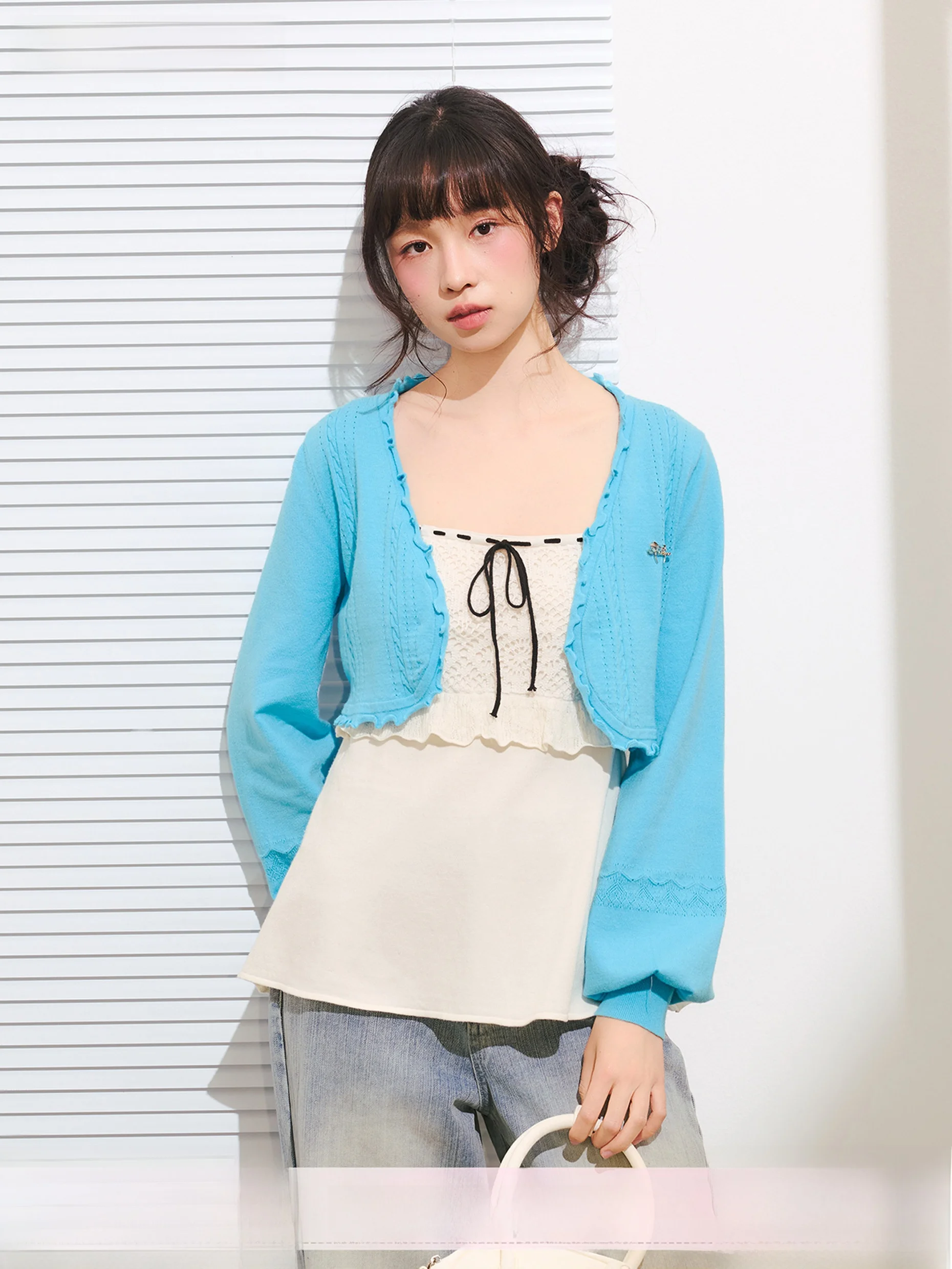 Umoumo Sweet Soft Lace Trim Knitted Open Cardigan Lantern Sve Twist Flower Hollow out ort Outerwear Girl's Spring Faion
Umoumo Sweet Soft Lace Trim Knitted Open Cardigan Lantern Sve Twist Flower Hollow out ort Outerwear Girl's Spring Faion