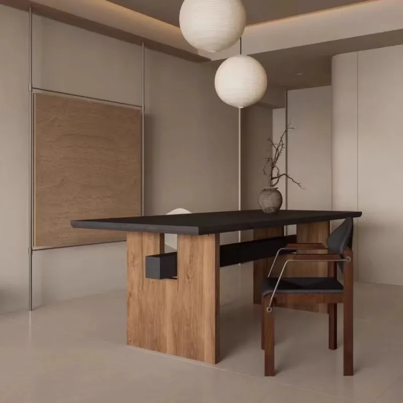 Medieval style log dining table wabi sand wind ash wood simple office meeting to discuss work
Medieval style log dining table wabi sand wind ash wood simple office meeting to discuss work