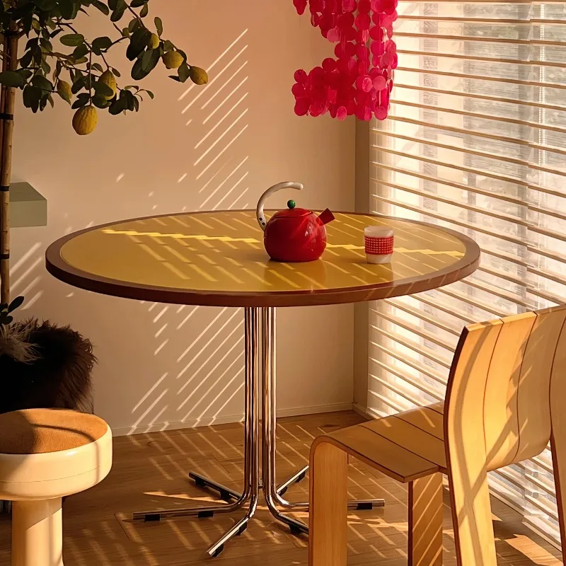 Round ball trick series, solid wood stainless steel dining table retro dining table living room
Round ball trick series, solid wood stainless steel dining table retro dining table living room