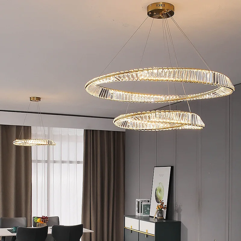 Modern Luxury Ring Crystal Led Ceiling Chandelier Living Dining Room Bedroom Lustre Decor Pendant Lights Hanging Lamp Fixture
Modern Luxury Ring Crystal Led Ceiling Chandelier Living Dining Room Bedroom Lustre Decor Pendant Lights Hanging Lamp Fixture