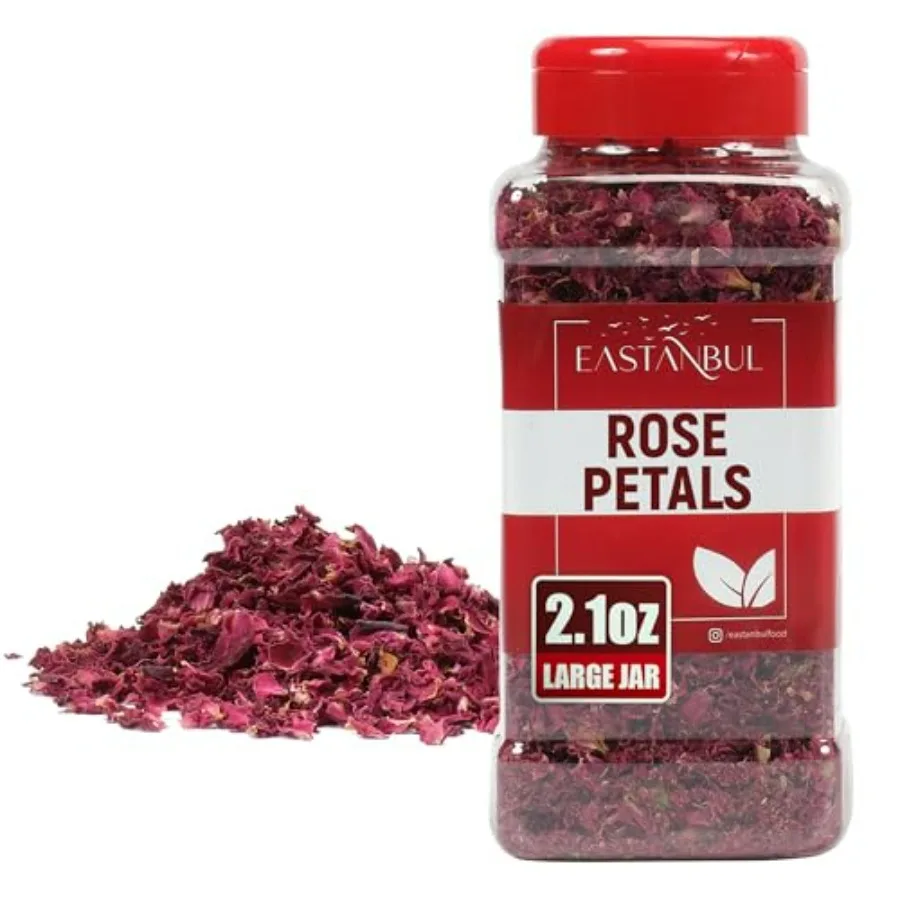 Dried Rose Petals, 2.1oz, Premium Edible Rose Petals, Dried Flower for Herbal Tea, Decoration, Sprinkles, Dessert Topping, From
Dried Rose Petals, 2.1oz, Premium Edible Rose Petals, Dried Flower for Herbal Tea, Decoration, Sprinkles, Dessert Topping, From
