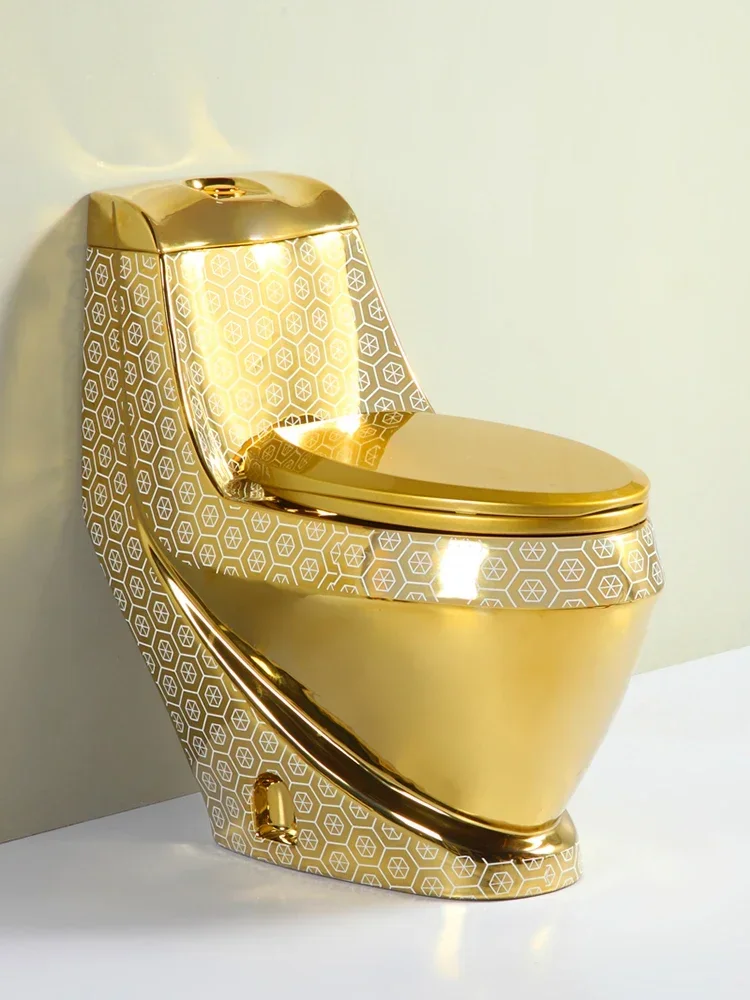 Bath European-style new gold toilet creative personality luxury bathroom hotel color gold toilet Hot sales
Bath European-style new gold toilet creative personality luxury bathroom hotel color gold toilet Hot sales