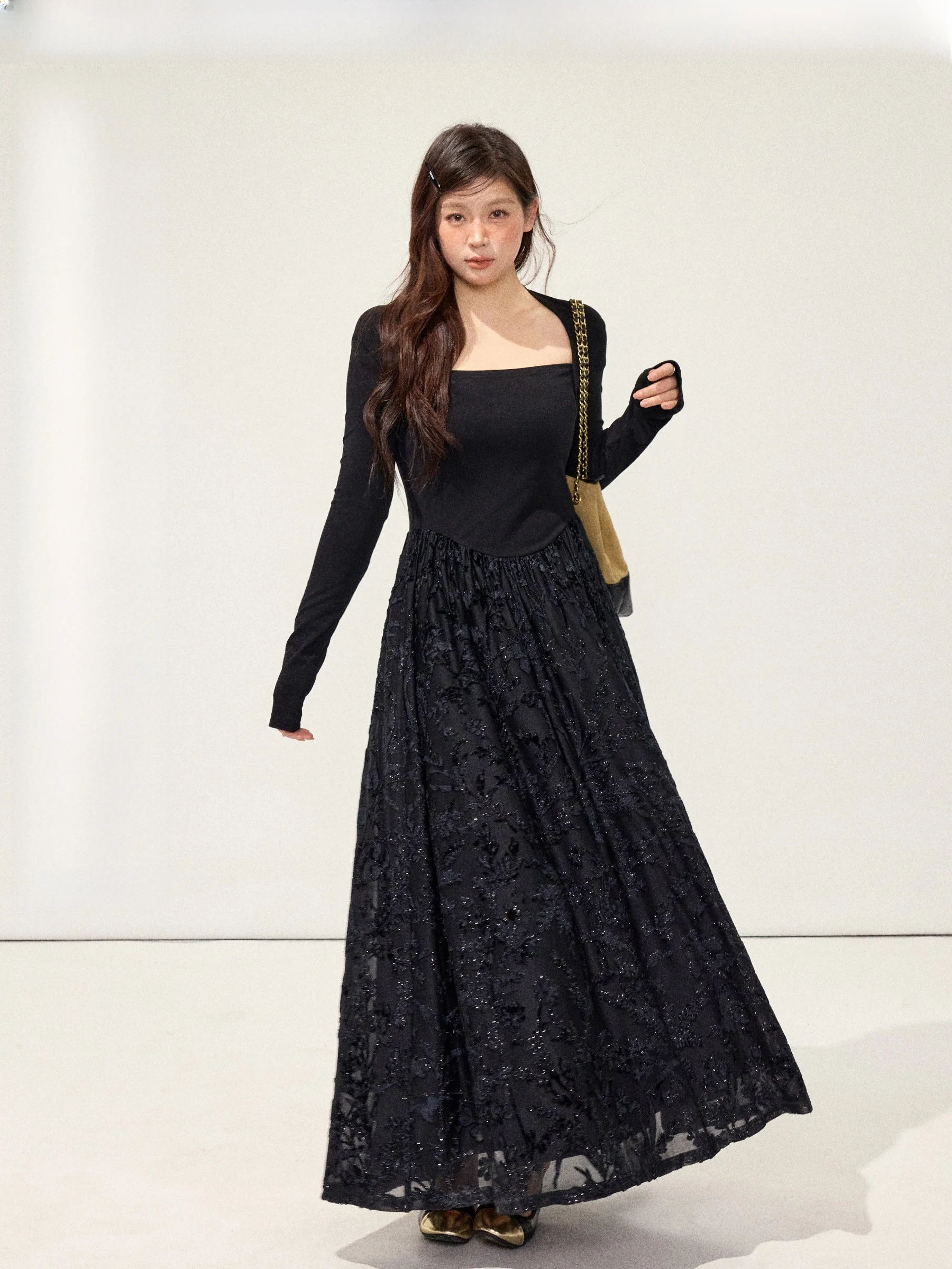 Jiulu Studio Bright Dance Large Size Dress Lace Hem Square Collar Waist Cinched Long Skirt Elegant A-Line Polyester Spandex
Jiulu Studio Bright Dance Large Size Dress Lace Hem Square Collar Waist Cinched Long Skirt Elegant A-Line Polyester Spandex