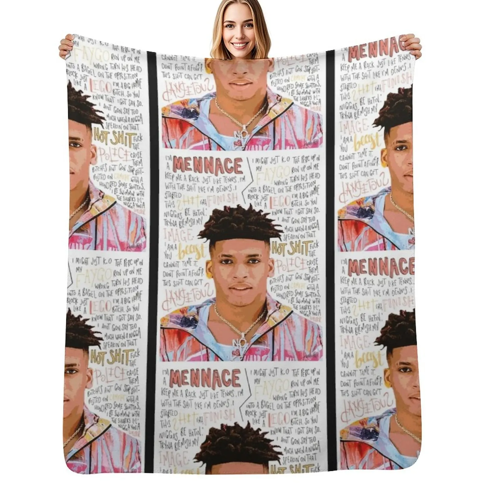 NLE Choppa Throw Blanket Soft Cozy Blanket for Pet Kids Adults
NLE Choppa Throw Blanket Soft Cozy Blanket for Pet Kids Adults