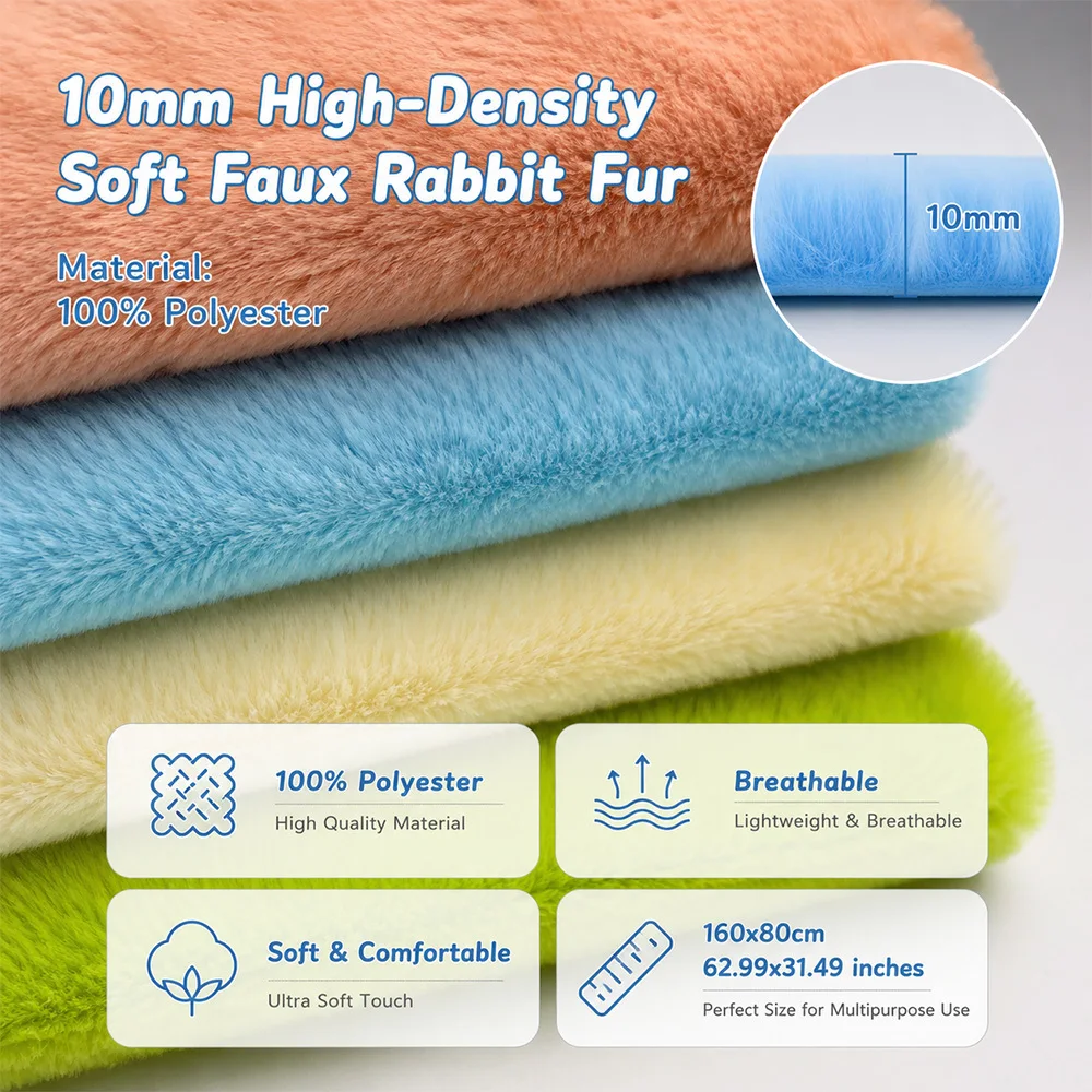 100% Polyester Faux Rabbit Fur Fabric 160x80cm Soft Plush Imitation Bunny Fur For DIY Sewing Cushion Pillow Garment Decoration
100% Polyester Faux Rabbit Fur Fabric 160x80cm Soft Plush Imitation Bunny Fur For DIY Sewing Cushion Pillow Garment Decoration