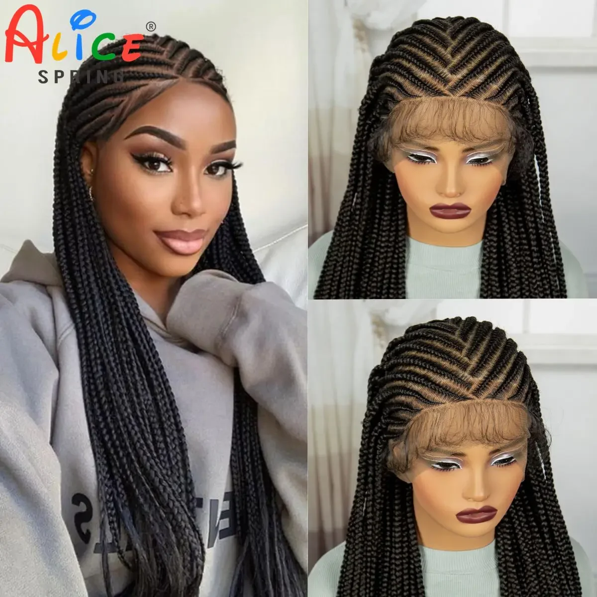 36 Inches Full Lace Cornrow Braided Wigs Synthetic Knotless Braided Lace Wig for Black Women Braiding Hair Wig with Baby Hair
36 Inches Full Lace Cornrow Braided Wigs Synthetic Knotless Braided Lace Wig for Black Women Braiding Hair Wig with Baby Hair
