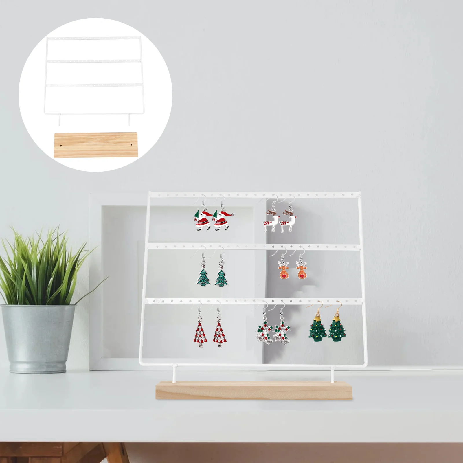 Earring Display Rack 3-Tier Storage Stand For Home Jewelry Shop Desktop Organizer Iron Jewelry Holder Display Rack For Earrings
Earring Display Rack 3-Tier Storage Stand For Home Jewelry Shop Desktop Organizer Iron Jewelry Holder Display Rack For Earrings