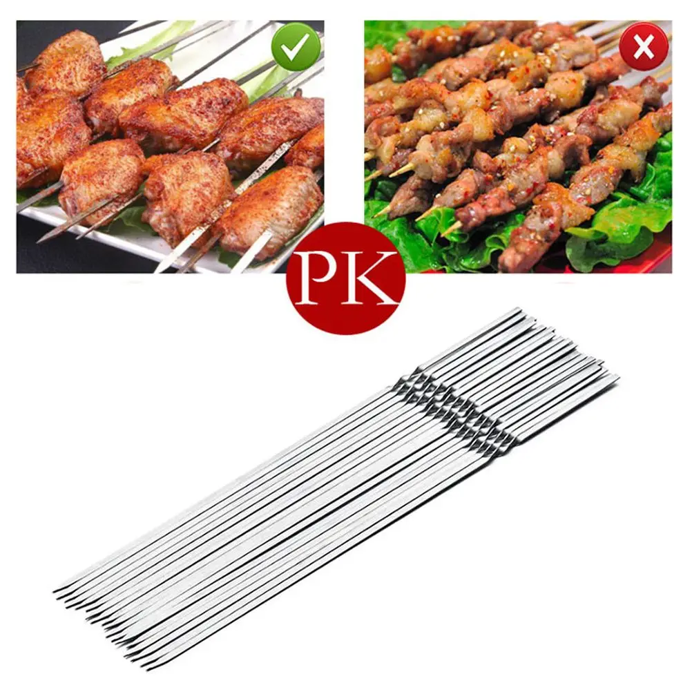 10pcs Stainless Steel Barbecue Sticks Reusable 35cm Long Anti Rust BBQ Skewers for Outdoor Party Camping Grill Tools
10pcs Stainless Steel Barbecue Sticks Reusable 35cm Long Anti Rust BBQ Skewers for Outdoor Party Camping Grill Tools