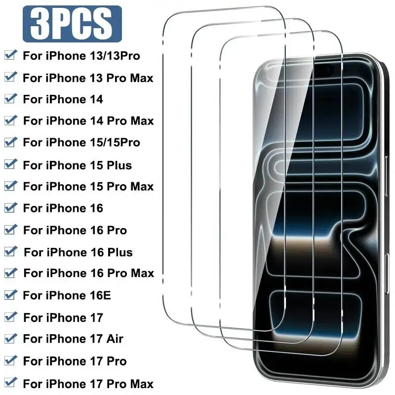 3PCS Full Tempered 17 Air Screen Protector Film For Iphone 13 14 15 16 Pro Max Plus 16E 13Mini Glass
3PCS Full Tempered 17 Air Screen Protector Film For Iphone 13 14 15 16 Pro Max Plus 16E 13Mini Glass