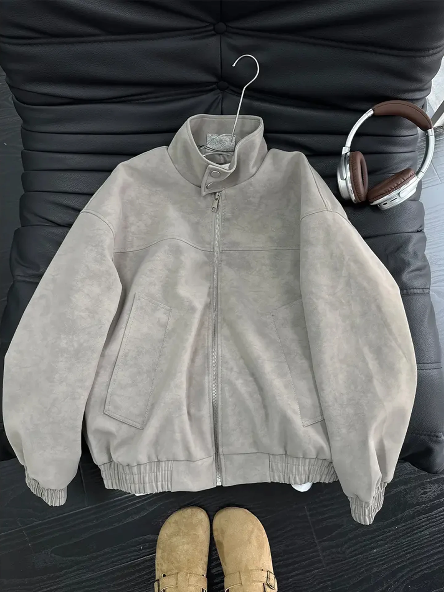 American Sle Dyed Leather Jaet Men's Stand Collar Harrington Jaet Cleanfit Workwear Baseball orm ort Sve
American Sle Dyed Leather Jaet Men's Stand Collar Harrington Jaet Cleanfit Workwear Baseball orm ort Sve