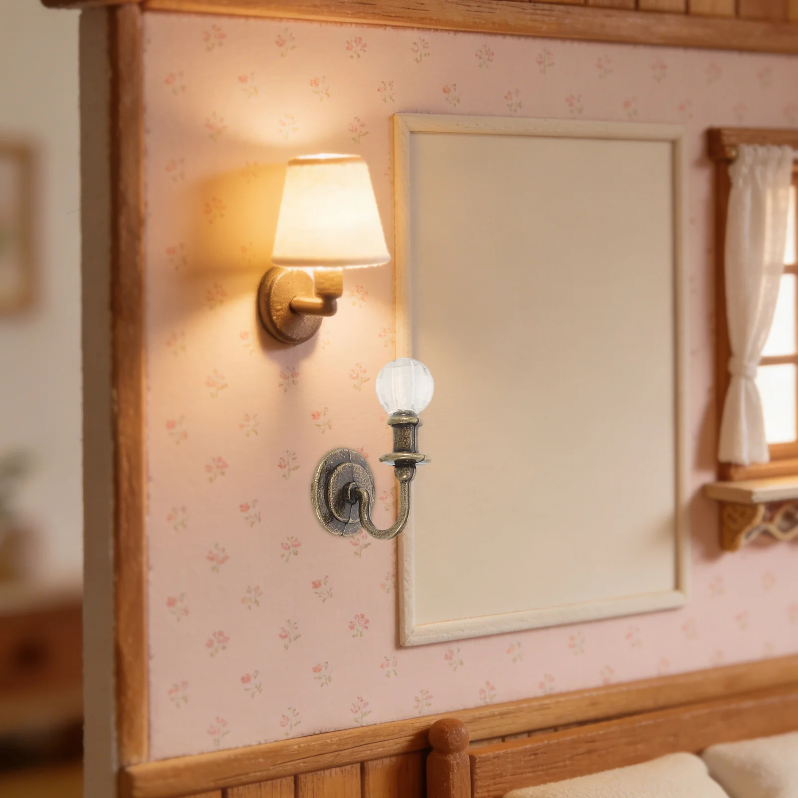 8Pcs Miniature Dollhouse Wall Lamp Crystal Sconce Light Metal Plastic Simulation Lamp for Mini House Decor Warm LED Lights
8Pcs Miniature Dollhouse Wall Lamp Crystal Sconce Light Metal Plastic Simulation Lamp for Mini House Decor Warm LED Lights