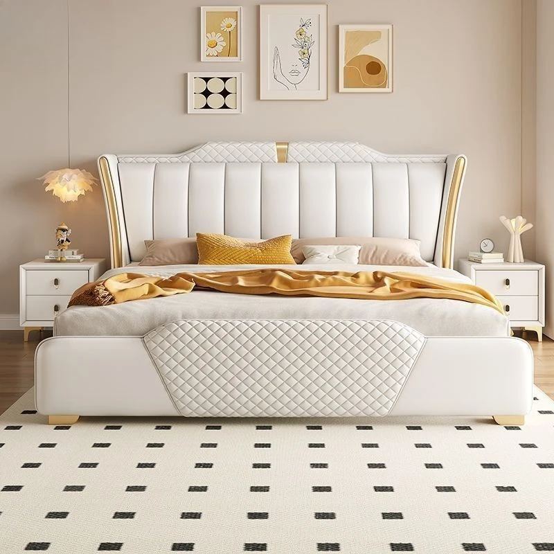 Nordic style luxury leather art bed double bed adult French simple 1.8x2 meters small apartment 1.5 meters wedding bed leather b
Nordic style luxury leather art bed double bed adult French simple 1.8x2 meters small apartment 1.5 meters wedding bed leather b