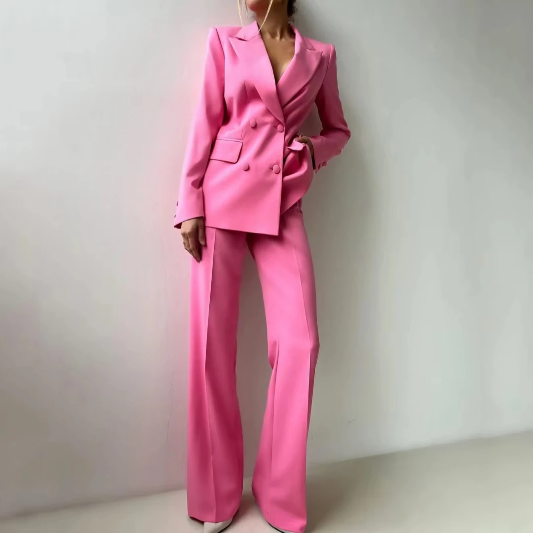 Women Suit 2 Pieces Rose Pink Double Button Solid For Wedding Banquet Party Business Commute Casual Daily Blazer And Pants
Women Suit 2 Pieces Rose Pink Double Button Solid For Wedding Banquet Party Business Commute Casual Daily Blazer And Pants