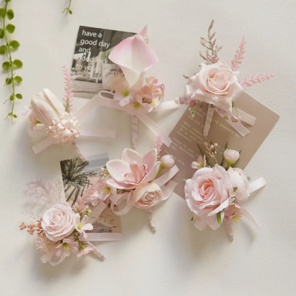 Pastel Pink Series Wedding Boutonniere Silk Rose Wrist Corsage Marriage Bridesmaid Bracelet Flowers Things for Wedding
Pastel Pink Series Wedding Boutonniere Silk Rose Wrist Corsage Marriage Bridesmaid Bracelet Flowers Things for Wedding