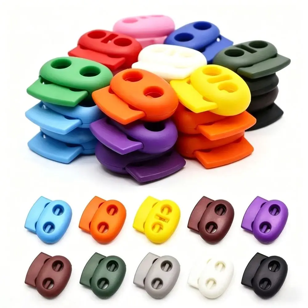10Pcs Two Hole Cord Lock Adjustable Spring Mechanism Plastic Stopper Clip Bean Toggle Clip For Sportswear/Shoes/Elastic Band
10Pcs Two Hole Cord Lock Adjustable Spring Mechanism Plastic Stopper Clip Bean Toggle Clip For Sportswear/Shoes/Elastic Band