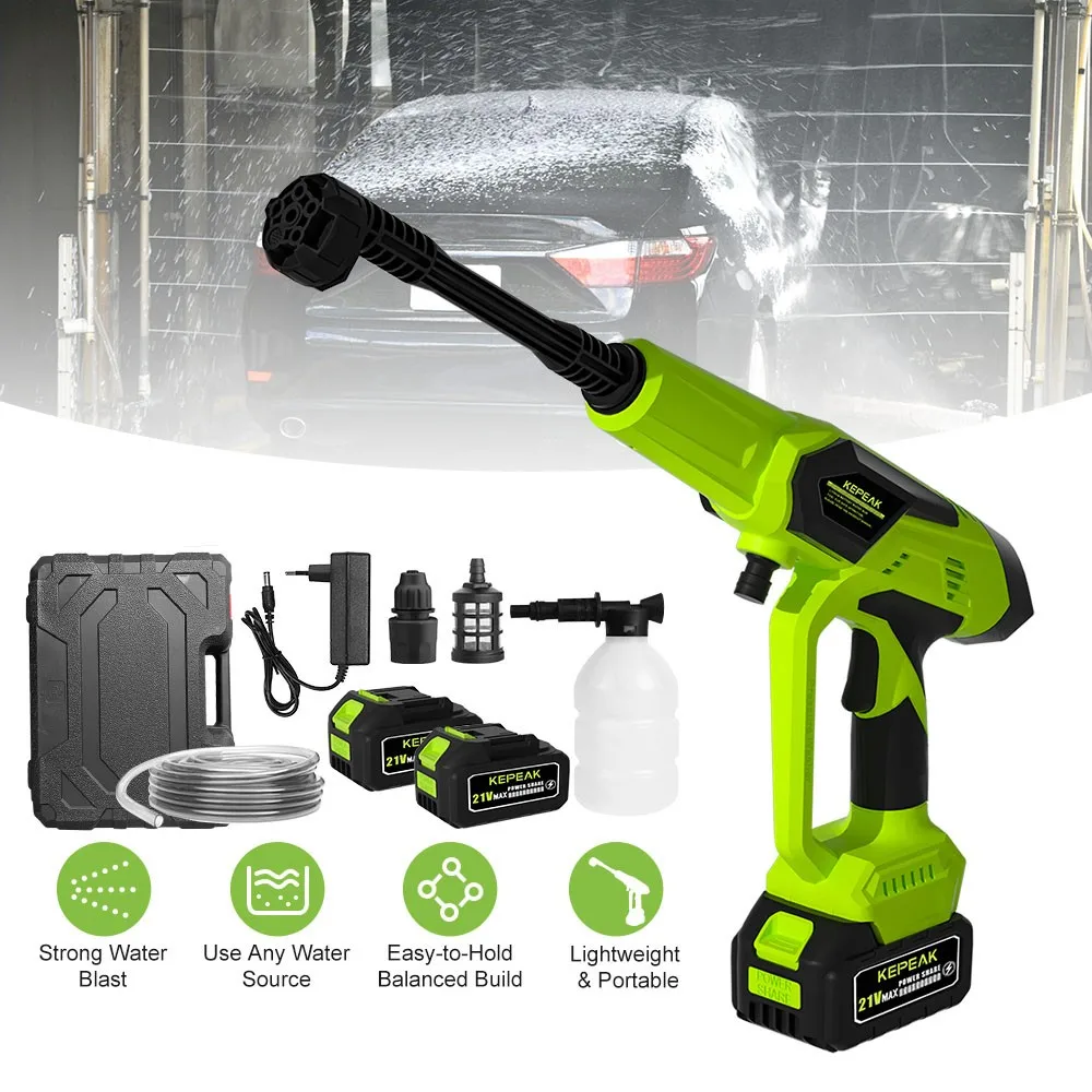 Portable High Pressure Car Wash Washer Gun 200W 21V with 1300mAh10-cell dual-battery pack Cordless Car Washer Cleaner Tool
Portable High Pressure Car Wash Washer Gun 200W 21V with 1300mAh10-cell dual-battery pack Cordless Car Washer Cleaner Tool