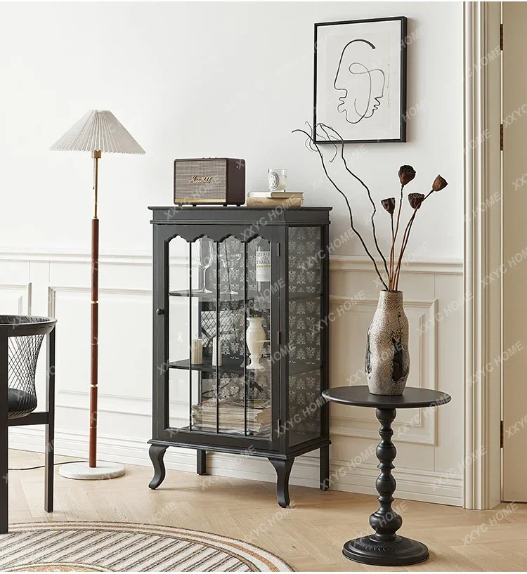 YYBlack wooden retro dining side, living room storage entrance display, storage glass decorative cabinet
YYBlack wooden retro dining side, living room storage entrance display, storage glass decorative cabinet