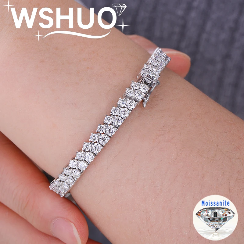 3mm 100%Full Moissanite Tennis Bracelet 925 Sterling Silver Double Layer Diamond Bracelet for Woman Man Party Gift Fine Jewelry
3mm 100%Full Moissanite Tennis Bracelet 925 Sterling Silver Double Layer Diamond Bracelet for Woman Man Party Gift Fine Jewelry